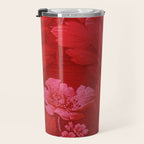 Antique Red Flower Pattern Travel Mug Gallery Image 3