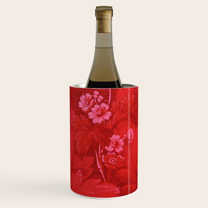 Antique Red Flower Pattern Wine Chiller Gallery Image 3