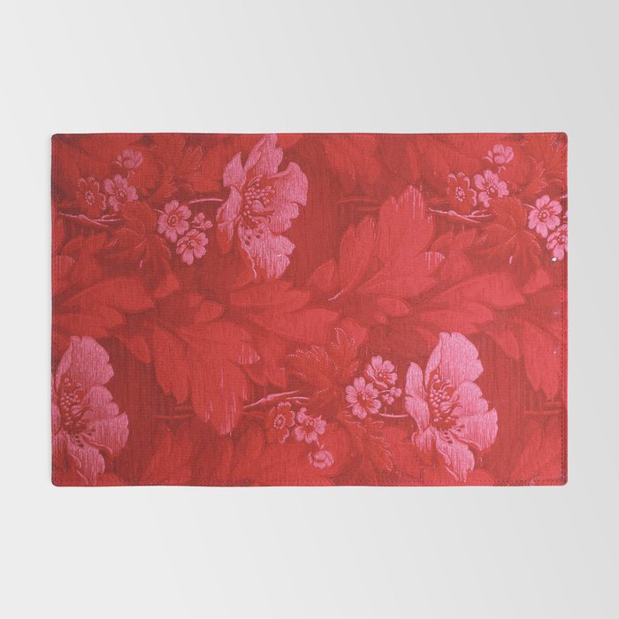 Antique Red Flower Pattern Rug Gallery Image 2