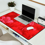 Antique Red Flower Pattern Desk Mat Gallery Image 2