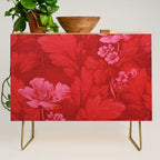 Antique Red Flower Pattern Credenza Gallery Image 1