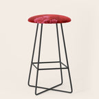 Antique Red Flower Pattern Stool Gallery Image 1