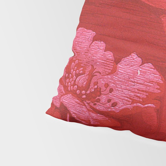 Antique Red Flower Pattern Pillow Sham Gallery Image 4