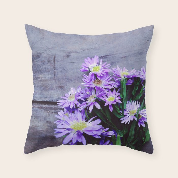 Pretty Blue Flowers Throw Pillow Gallery Image 6