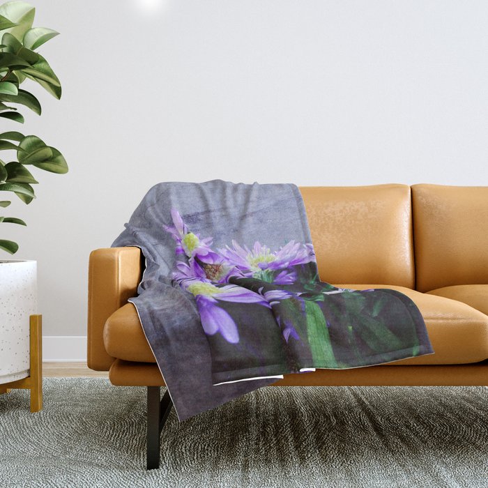 Pretty Blue Flowers Throw Blanket Gallery Image 1