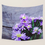 Pretty Blue Flowers Wall Tapestry Gallery Image 4