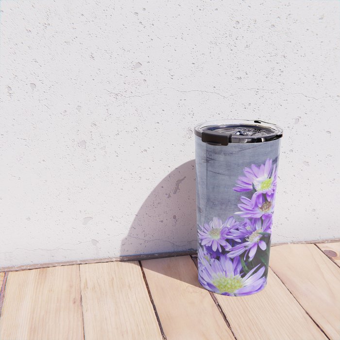 Pretty Blue Flowers Travel Mug Gallery Image 4