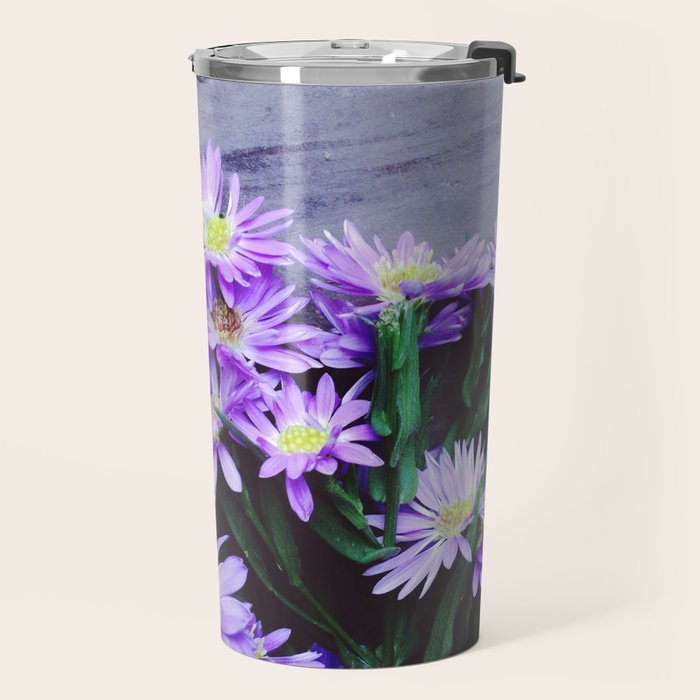 Pretty Blue Flowers Travel Mug Gallery Image 2