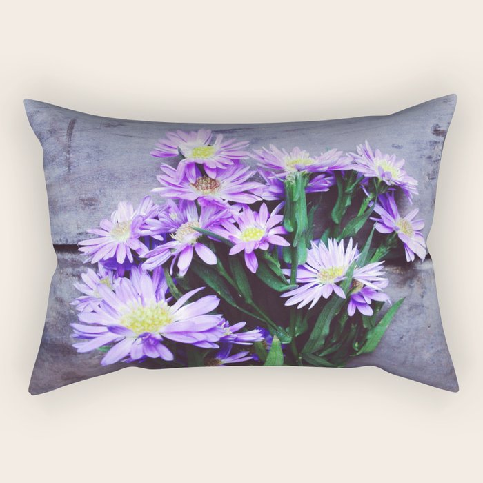 Pretty Blue Flowers Rectangular Pillow Gallery Image 1
