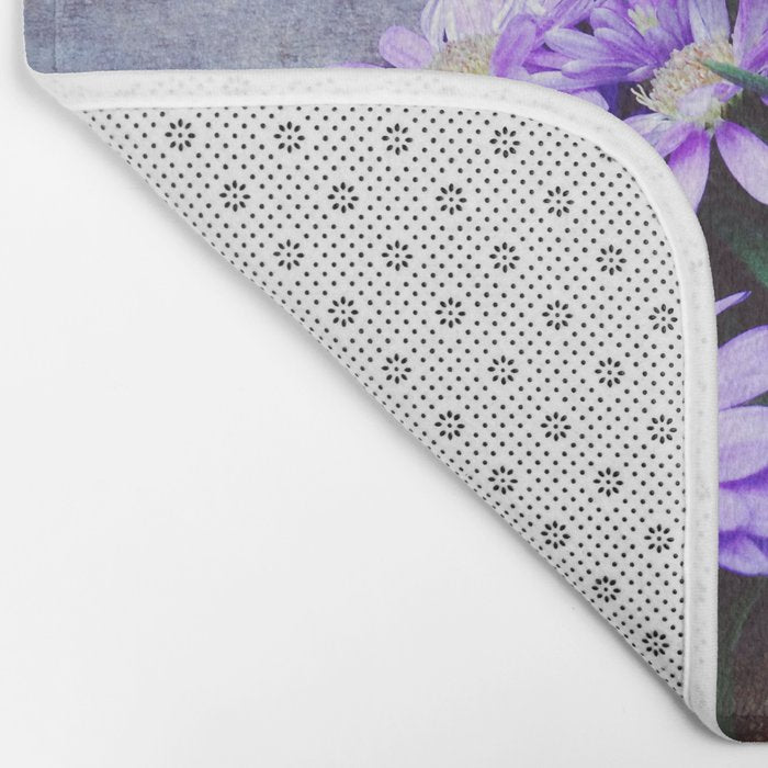 Pretty Blue Flowers Bath Mat Gallery Image 2