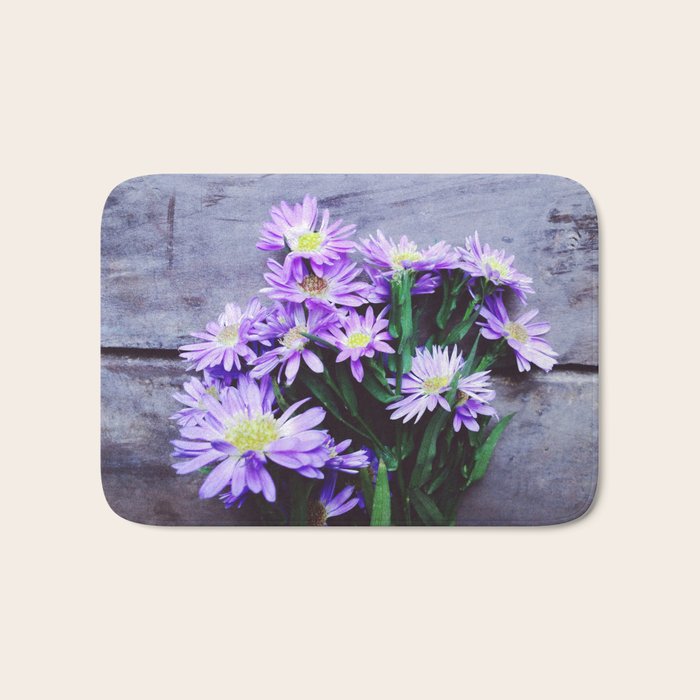 Pretty Blue Flowers Bath Mat Gallery Image 1