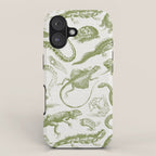 Reptiles and Amphibians Vintage Chic Monochromatic Pattern  iPhone Case Gallery Image 1