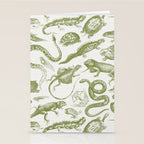 Reptiles and Amphibians Vintage Chic Monochromatic Pattern  Stationery Card Gallery Image 2