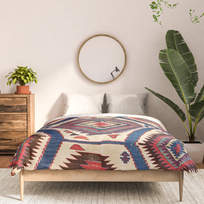 Konya Central Anatolian Antique Kilim Print Comforter Gallery Image 3