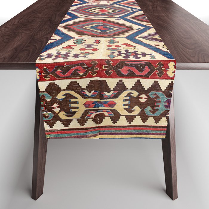 Konya Central Anatolian Antique Kilim Print Table Runner Gallery Image 1
