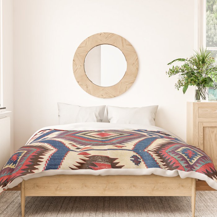 Konya Central Anatolian Antique Kilim Print Duvet Cover Gallery Image 3