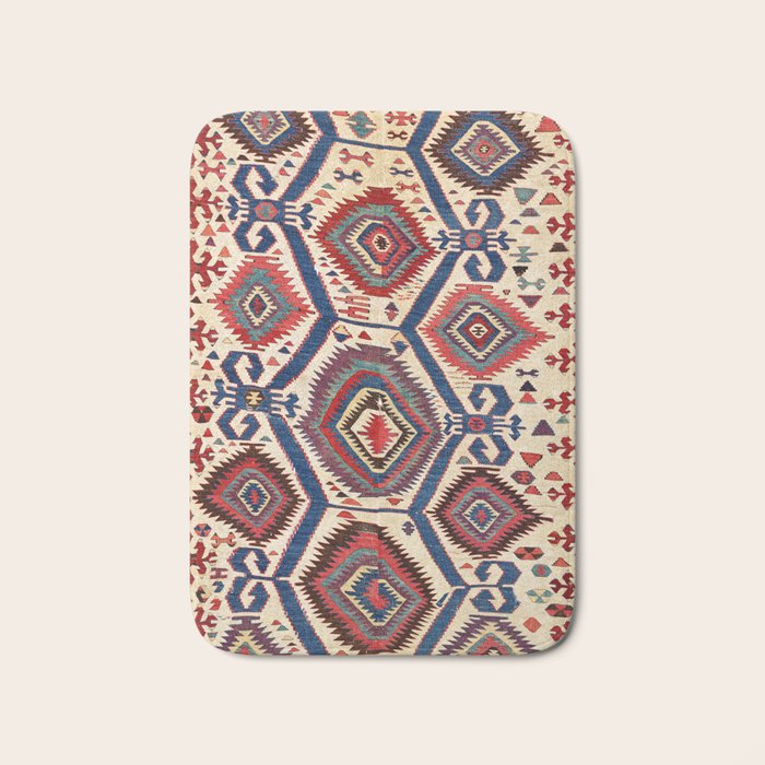 Konya Central Anatolian Antique Kilim Print Bath Mat Gallery Image 1