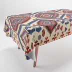 Konya Central Anatolian Antique Kilim Print Tablecloth Gallery Image 1