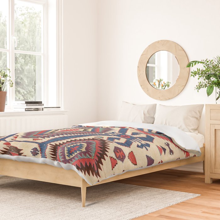 Konya Central Anatolian Antique Kilim Print Duvet Cover Gallery Image 2