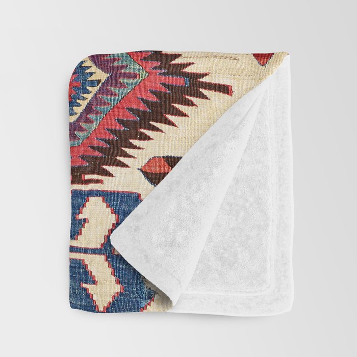 Konya Central Anatolian Antique Kilim Print Throw Blanket Gallery Image 3