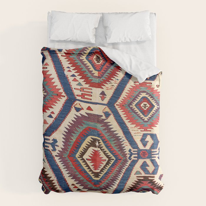 Konya Central Anatolian Antique Kilim Print Duvet Cover Gallery Image 1
