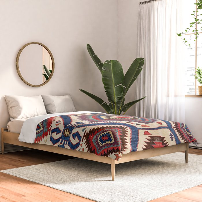 Konya Central Anatolian Antique Kilim Print Comforter Gallery Image 2
