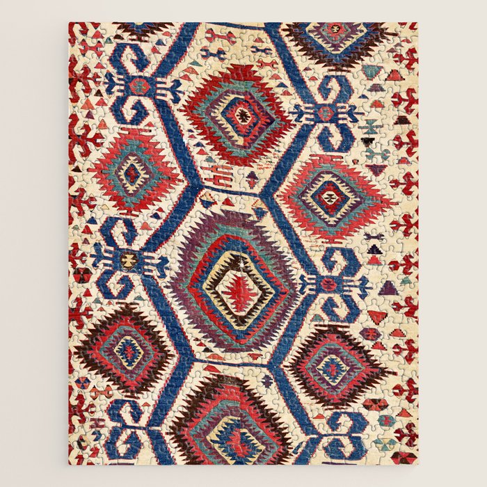 Konya Central Anatolian Antique Kilim Print Jigsaw Puzzle Gallery Image 1