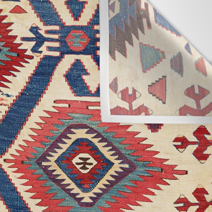Konya Central Anatolian Antique Kilim Print Wall Tapestry Gallery Image 3