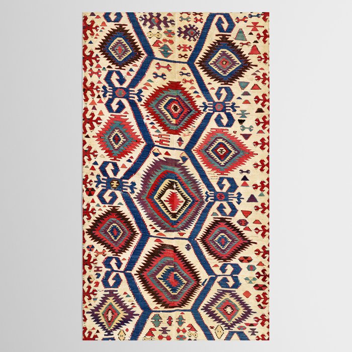 Konya Central Anatolian Antique Kilim Print Tablecloth Gallery Image 2
