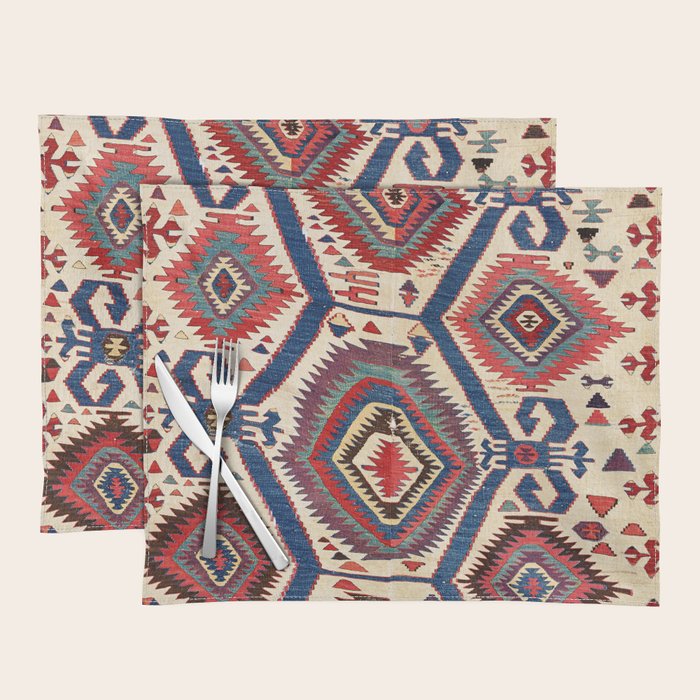 Konya Central Anatolian Antique Kilim Print Placemat Gallery Image 1