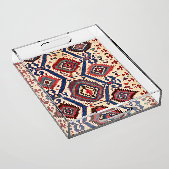 Konya Central Anatolian Antique Kilim Print Acrylic Tray Gallery Image 1