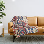 Konya Central Anatolian Antique Kilim Print Throw Blanket Gallery Image 1