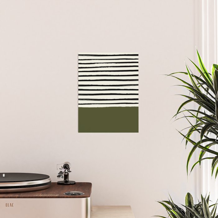 Olive Green x Stripes Poster Gallery Image 2