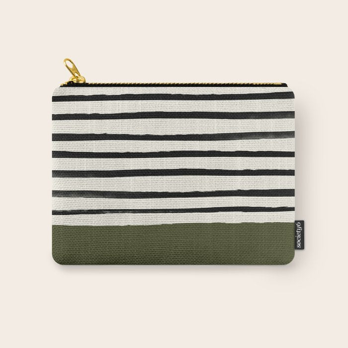 Olive Green x Stripes Carry All Pouch Gallery Image 1