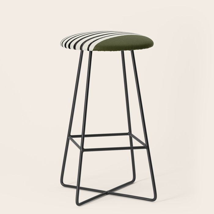 Olive Green x Stripes Stool Gallery Image 1