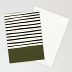 Olive Green x Stripes Stationery Card Gallery Image 2