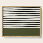 Olive Green x Stripes Serving Tray Gallery Image 1