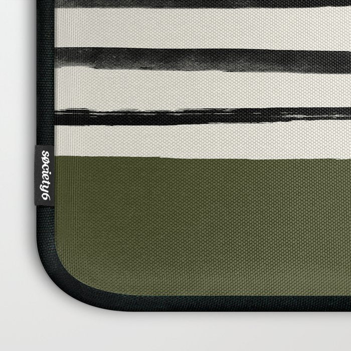 Olive Green x Stripes Laptop Sleeve Gallery Image 3