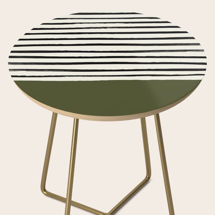 Olive Green x Stripes Side Table Gallery Image 2