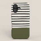 Olive Green x Stripes iPhone Case Gallery Image 1
