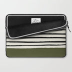 Olive Green x Stripes Laptop Sleeve Gallery Image 2