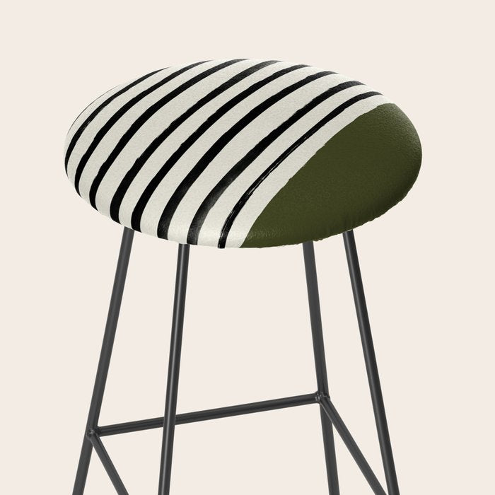 Olive Green x Stripes Stool Gallery Image 2