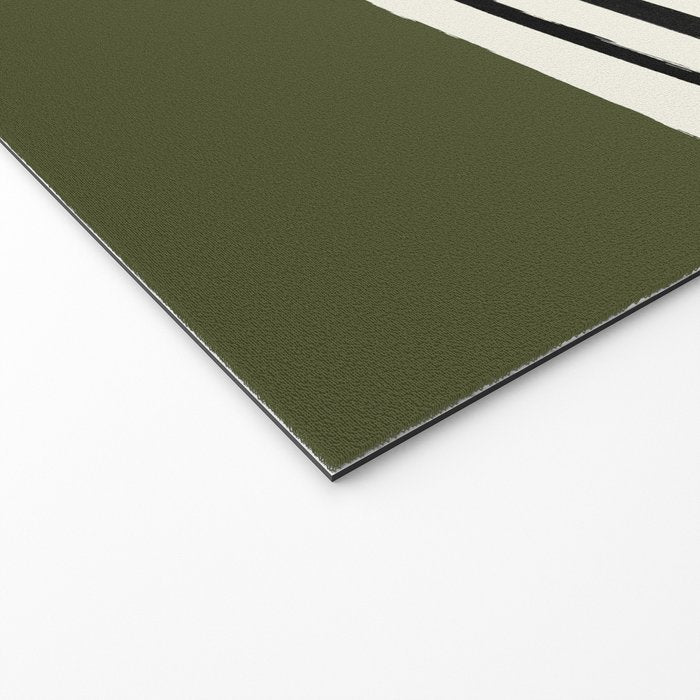 Olive Green x Stripes Welcome Mat Gallery Image 2