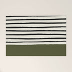 Olive Green x Stripes Welcome Mat Gallery Image 1