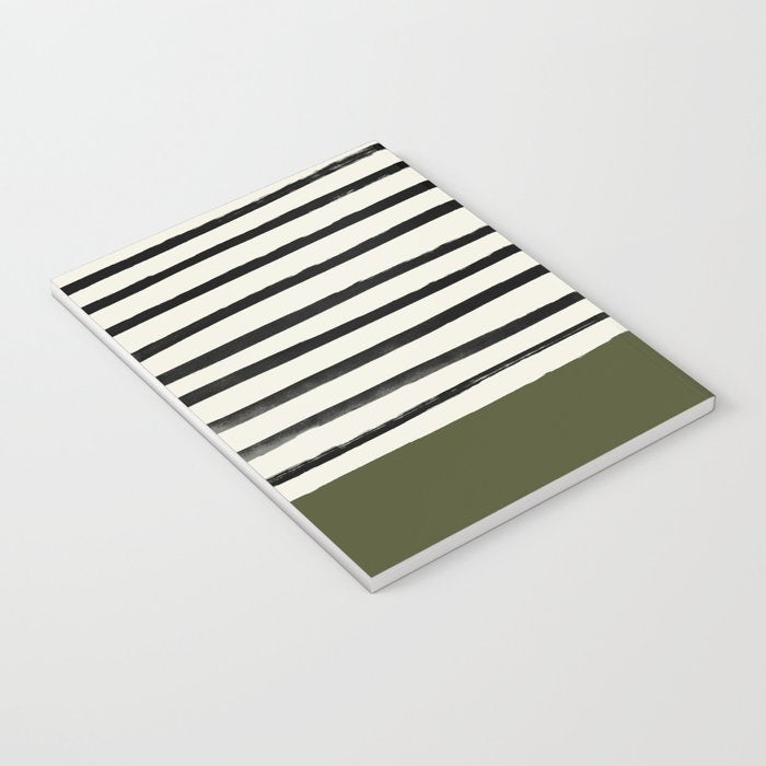 Olive Green x Stripes Notebook Gallery Image 3