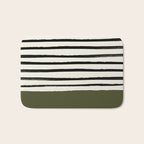 Olive Green x Stripes Bath Mat Gallery Image 1