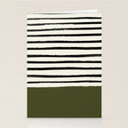 Olive Green x Stripes Stationery Card Gallery Image 2