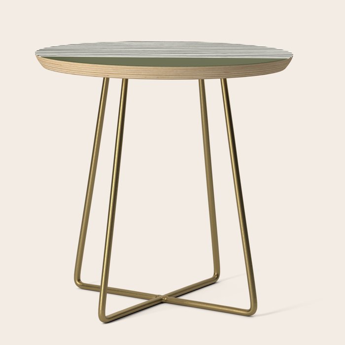 Olive Green x Stripes Side Table Gallery Image 1