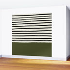 Olive Green x Stripes Wall Mural Gallery Image 2