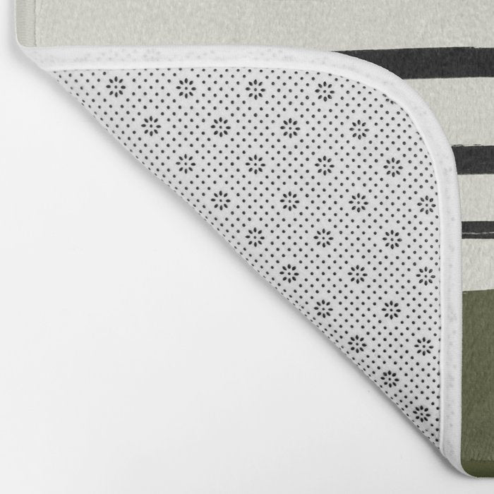 Olive Green x Stripes Bath Mat Gallery Image 2